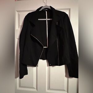 Express Women's Black motor jacket textured size large